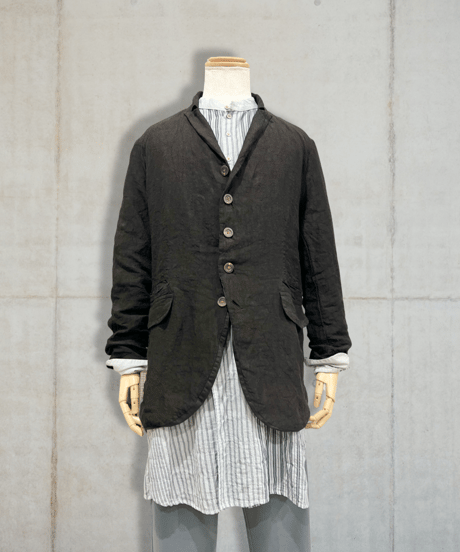Men'sリネンジャケット/HannohWessel/Black