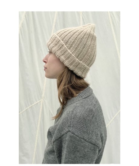 VONSONO/ｱﾙﾊﾟｶ&ｵｰｶﾞﾆｯｸｳｰﾙ・Beanie/Natural