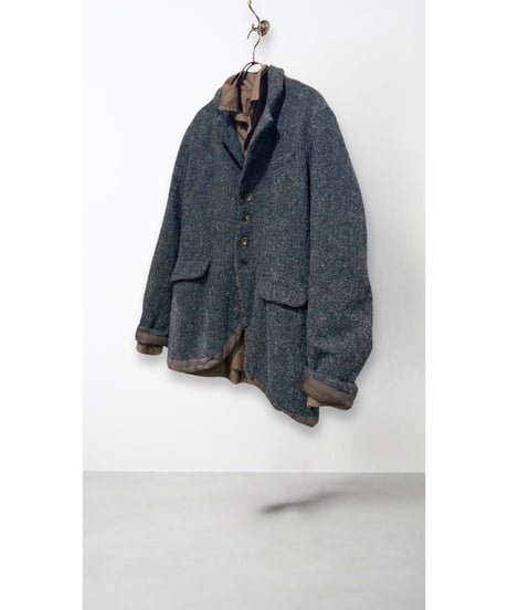 【残り僅か】Men'sオープンカラーコットンシャツ/HannohWessel/ダークブラウン
