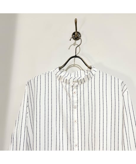 Men'sピンストライプシャツ/HannohWessel/ネイビー