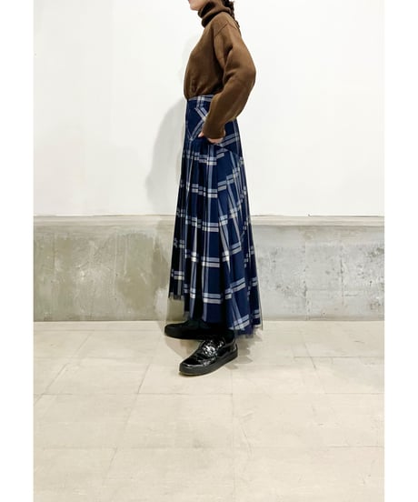 【残り僅か】TEIJA/スカート/ﾈｲﾋﾞｰﾁｪｯｸ&ﾁｭｰﾙ