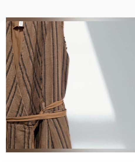 Hannoh wessel/コットンリネン&シルクドレス/ダークブラウン