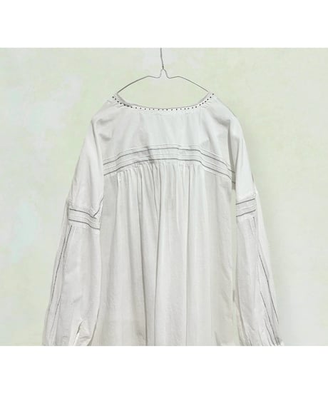 【残り僅か】ETTA Original/ハンドペイント/カディコットン100%ロングシャツ/ホワイト