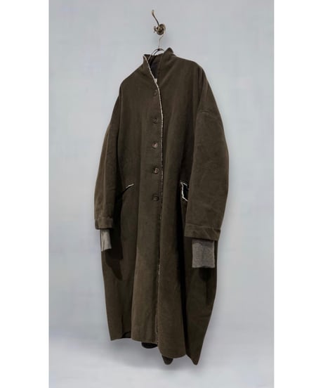 【残り僅か】Hannoh wessel/ウール&カシミヤロングコート/Dark brown
