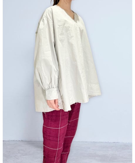 【残り僅か】Aequamente/コットントップス/オイスターグレー