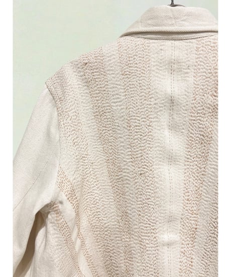 【残り僅か】NY MaNE/ハンドパッチワーク・シャツジャケット/Ecru