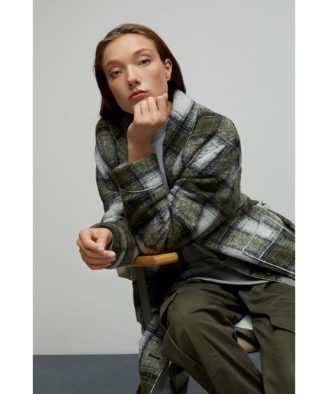 ［残り僅か］Nigel Cabourn ✖ CLOSED/ウールガウンコート・グリーン/レディス