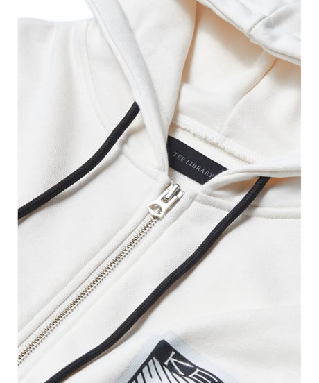 【残り僅か】Tee Library/フードジップスエットジャケット/エクリュ