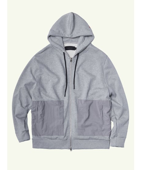 Tee Library/フードジップスエットジャケット/グレー