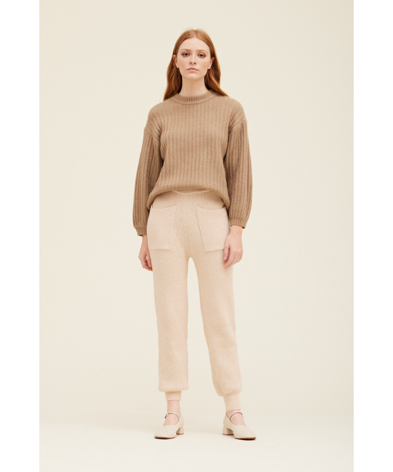 Drawer ウール カシミヤ ニット ジョガーパンツ 残り僅か】ニットジョガーパンツ/オーツカラー | ETTA