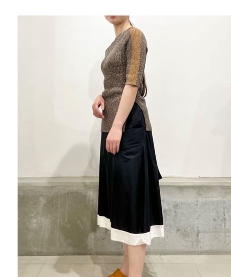 CLOSED/リネンニットTOPS/Black&Brown