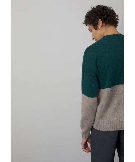 CLOSED Men's/ﾊﾞｲｶﾗｰｸﾙｰﾈｯｸﾆｯﾄ/Fir green