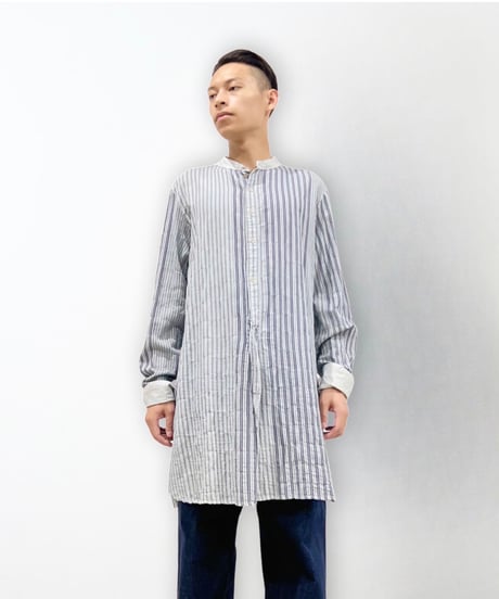 Men'sコットンストライプシャツ/HannohWessel/Mサイズ