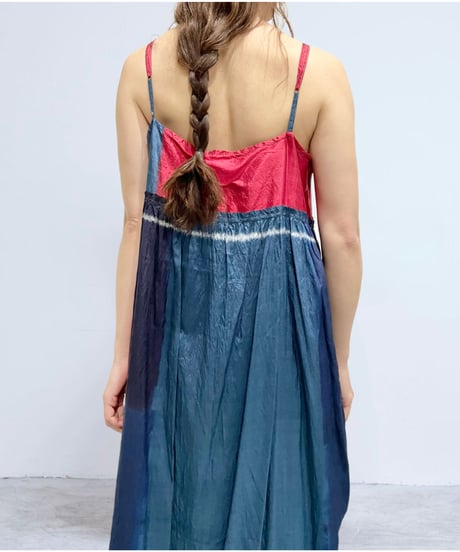 injiriシルク100％/Slip Dress/タイダイ染め
