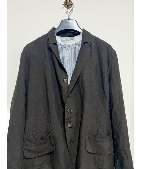 Men'sリネンジャケット/HannohWessel/Black