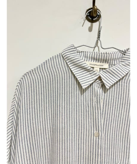 Boxy Stripe/Shirt Dress/Ocean