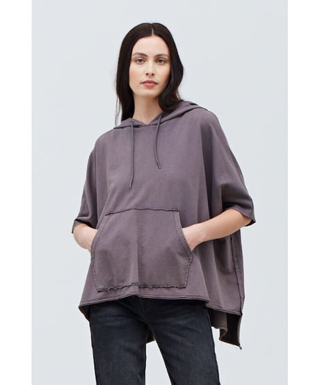 【残り僅か】Box Big Tee フーディー/Cotton100%/Aubergine