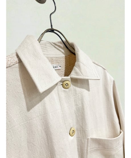 【残り僅か】NY MaNE/ハンドパッチワーク・シャツジャケット/Ecru