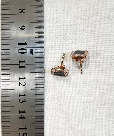 【残り僅か】nina des criquets/Black onyx and zirconia earrings/4sp-04
