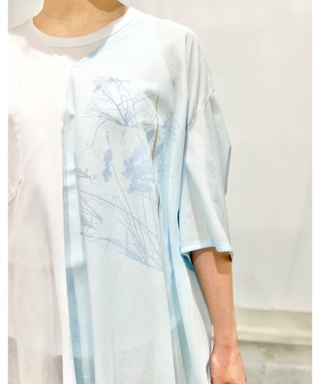 D-due/バイカラーワンピース/ブルー&ホワイト