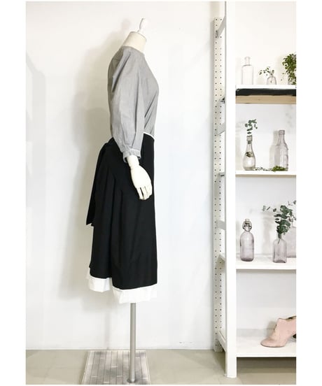 Lady'sコットンスカート（ブラック)/HannohWessel 36