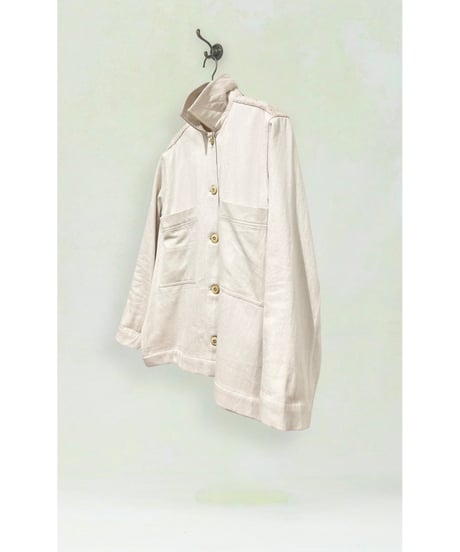 【残り僅か】NY MaNE/ハンドパッチワーク・シャツジャケット/Ecru