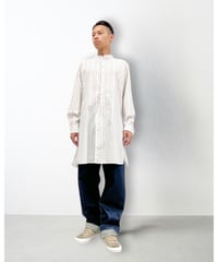 Men'sピンストライプシャツ/HannohWessel/ネイビー