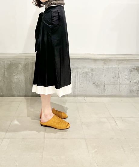 Lady'sコットンスカート（ブラック)/HannohWessel 36