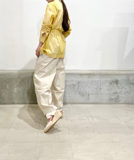 NY Mane/コットンロングシャツ/Yellow stripes