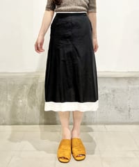 Lady'sコットンスカート（ブラック)/HannohWessel 36