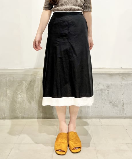 Lady'sコットンスカート（ブラック)/HannohWessel 36