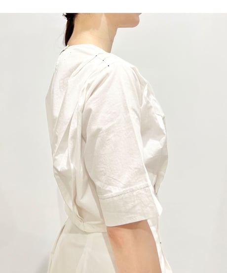 【残り僅か】Louisa Shoulder Pleated top/Ecru