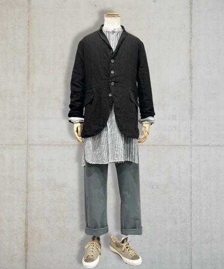 Men'sリネンジャケット/HannohWessel/Black
