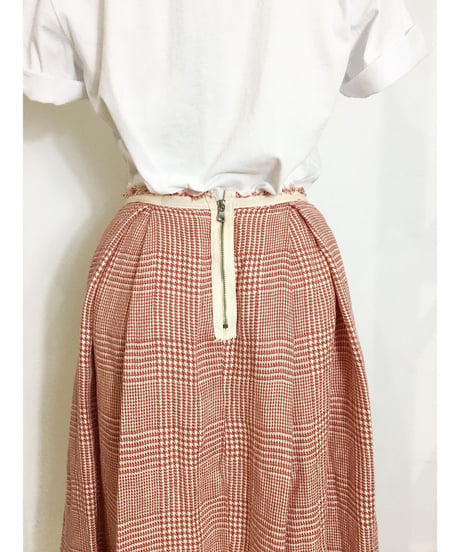 Lady'sリネンスカート(レッドチェック)/HannohWessel/36