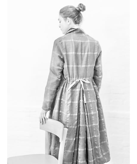 HannohWessel /Lady'sブルーグレーチェックコート