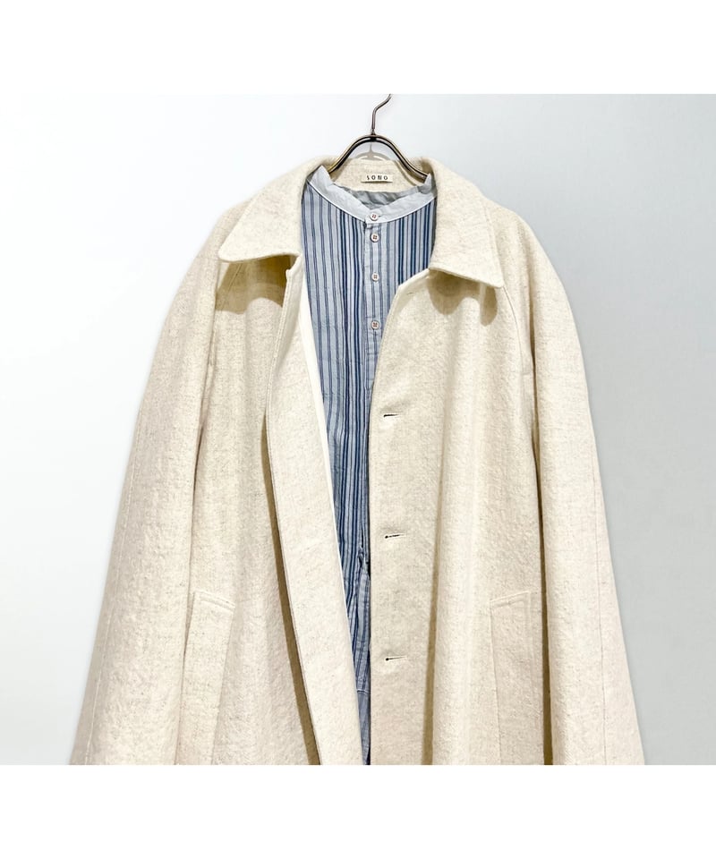 【オフシーズン超価格破壊‼️】ヤンマイエン ウールモヘアコート 46 DUNFORD】ウールカシミヤビーバーステンカラーコート(コート