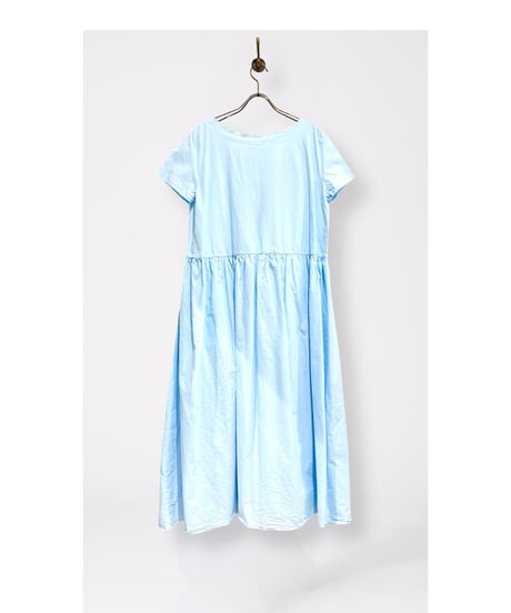 【残り僅か】Hannoh wessel/ショートスリーブドレス/スカイブルー