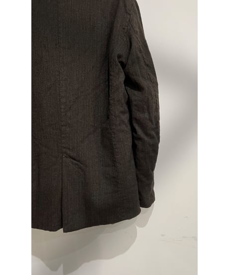 Men'sウールリネンジャケット/HannohWessel/Brown stripes