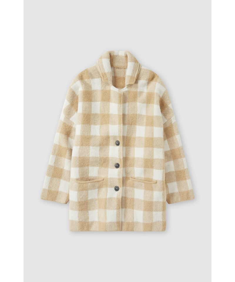 残り僅か】CLOSED/ウール＆アルパカニットジャケット/ベージュチェック