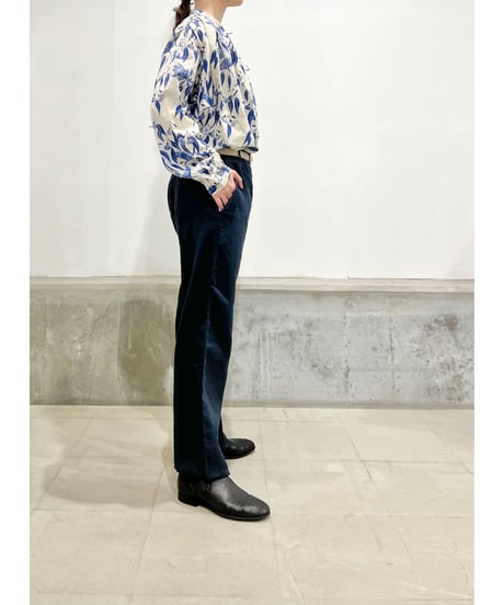 Hannoh wessel/コットン＆リネンパンツ/ネイビー