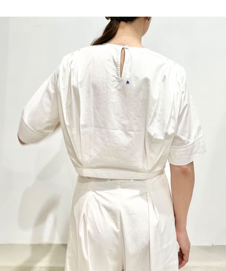 【残り僅か】Louisa Shoulder Pleated top/Ecru