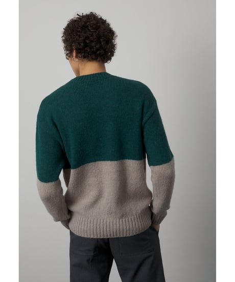 CLOSED Men's/ﾊﾞｲｶﾗｰｸﾙｰﾈｯｸﾆｯﾄ/Fir green