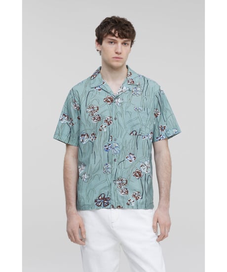【残り僅か】CLOSED Men's/フラワープリントシャツ/Dried basil