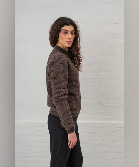 MJ.Watson/カシミヤ混テディニット・カーディガン/モカブラウン