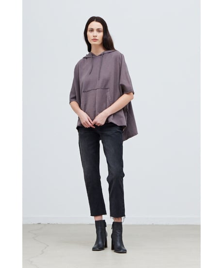 【残り僅か】Box Big Tee フーディー/Cotton100%/Aubergine