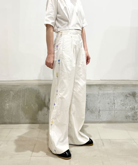 Hanna 2pleat pants/Paint/Ecru