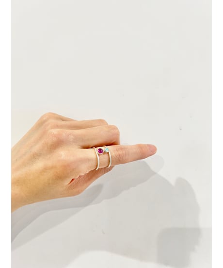 【残り僅か】nina des criquets/Ruby and Opal Double ring/4sr-03