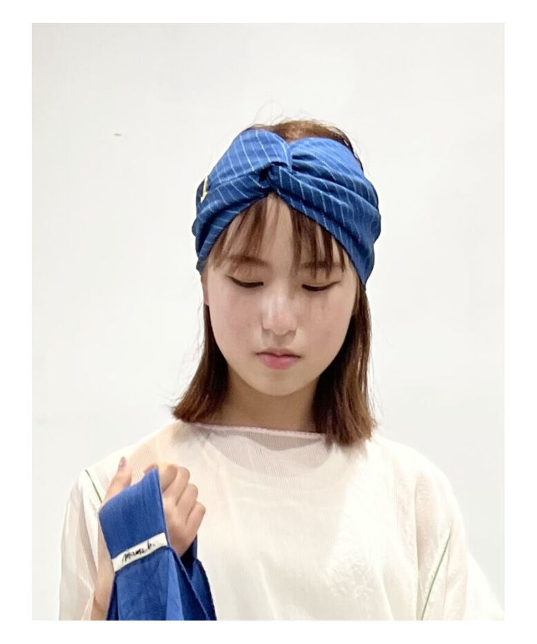 Muhlbauer/ヘアバンド[Cotton100%]/ブルーストライプ | ETTA