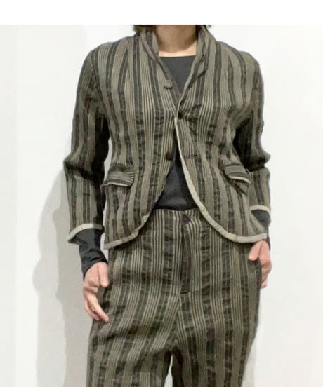Hannoh wessel/ウール＆コットンショートジャケット/サンドベージュ