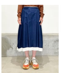Lady'sコットンスカート（ネイビー)/HannohWessel 36